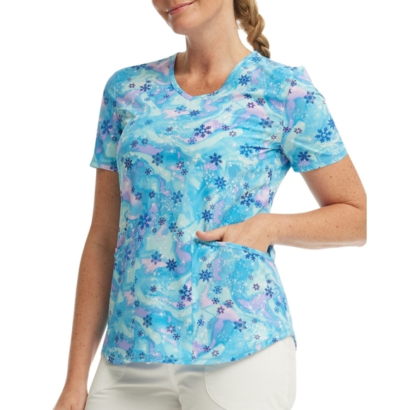 NWT Women's "Aurora Snowflake" Scrubstar Scrubs - Picture 3 of 5